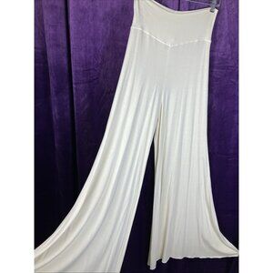 L TALL B By Donna SOFT Rayon Fold Over  Waist Palazzo Wide Leg Pants